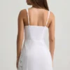 Rochie mini A-line din poplin de bumbac cu decupaje Calina, albă Rochie mini A-line din poplin de bumbac cu decupaje Calina, albă