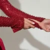 Rochie mini Aletta cu tiv bufant și decorațiuni, roșie Rochie mini Aletta cu tiv bufant și decorațiuni, roșie