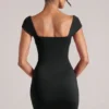 Rochie mini Alva cu decolteu în formă de inimă, negru Rochie mini Alva cu decolteu în formă de inimă, negru