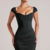 Rochie mini Alva cu decolteu în formă de inimă, negru Rochie mini Alva cu decolteu în formă de inimă, negru