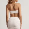 Rochie mini asimetrică din jersey texturat Zephyr, alb Rochie mini asimetrică din jersey texturat Zephyr, alb
