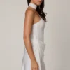 Rochie mini asimetrică Kiraz cu detaliu eșarfă, în culoarea alb Rochie mini asimetrică Kiraz cu detaliu eșarfă, în culoarea alb