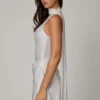 Rochie mini asimetrică Kiraz cu detaliu eșarfă, în culoarea alb Rochie mini asimetrică Kiraz cu detaliu eșarfă, în culoarea alb