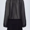Rochie mini Avalon cu mâneci balon și șireturi, în negru Rochie mini Avalon cu mâneci balon și șireturi, în negru