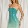 Rochie mini bandeau Alessi în albastru ombre Rochie mini bandeau Alessi în albastru ombre