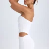 Rochie mini bandeau cu decupaje Damia, albă Rochie mini bandeau cu decupaje Damia, albă