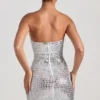 Rochie mini bandeau cu ornamente Aurora, albă