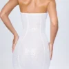 Rochie mini bandeau cu ornamente Cassidy, albă