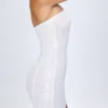 Rochie mini bandeau cu ornamente Cassidy, albă