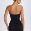 Rochie mini bandeau cu volane Kalinda, negru