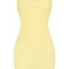 Rochie mini bandeau din plasă transparentă, de la Intimates, în culoarea galben