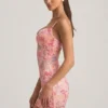 Rochie mini bodycon cu bretele și decorațiuni Velena, roz