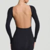 Rochie mini bodycon cu spate decupat Lyla Modal, negru