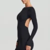 Rochie mini bodycon cu spate decupat Lyla Modal, negru