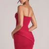 Rochie mini bodycon Veda Bandeau în roșu cireș