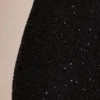 Rochie mini Cassis cu decolteu adânc și ornamente, în culoarea neagră