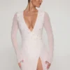 Rochie mini Chelsea cu decupaje și croi în A, în culoarea ivoriu