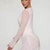 Rochie mini Chelsea cu decupaje și croi în A, în culoarea ivoriu