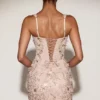 Rochie mini corset cu aplicații decorative Briar în culoarea auriu pal