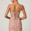 Rochie mini corset cu aplicații decorative Briar, în nuanța Dusty Rose