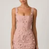 Rochie mini corset cu aplicații decorative Briar, în nuanța Dusty Rose