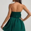 Rochie mini corset cu detaliu fundă Norina, verde smarald Rochie mini corset cu detaliu fundă Norina, verde smarald