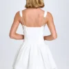 Rochie mini corset cu șireturi și pliuri Analise, albă Rochie mini corset cu șireturi și pliuri Analise, albă