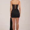 Rochie mini corset cu șireturi Norah Bandeau în negru Rochie mini corset cu șireturi Norah Bandeau în negru