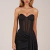 Rochie mini corset cu șireturi Norah Bandeau în negru Rochie mini corset cu șireturi Norah Bandeau în negru