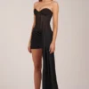 Rochie mini corset cu șireturi Norah Bandeau în negru Rochie mini corset cu șireturi Norah Bandeau în negru