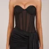 Rochie mini corset cu șireturi Norah Bandeau în negru Rochie mini corset cu șireturi Norah Bandeau în negru
