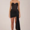 Rochie mini corset cu șireturi Norah Bandeau în negru Rochie mini corset cu șireturi Norah Bandeau în negru