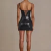 Rochie mini corset din dantelă cu paiete Theodora Premium, negru Rochie mini corset din dantelă cu paiete Theodora Premium, negru