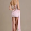 Rochie mini corset din dantelă decorată Genevieve, roz pal Rochie mini corset din dantelă decorată Genevieve, roz pal