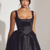 Rochie mini corset din tafta țesută Sueno, negru intens Rochie mini corset din tafta țesută Sueno, negru intens