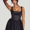 Rochie mini corset din tafta țesută Sueno, negru intens Rochie mini corset din tafta țesută Sueno, negru intens