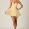 Rochie mini corset din tul Dottie, galben Rochie mini corset din tul Dottie, galben