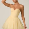 Rochie mini corset din tul Dottie, galben Rochie mini corset din tul Dottie, galben