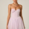 Rochie mini corset din tul Dottie în culoarea liliac Rochie mini corset din tul Dottie în culoarea liliac