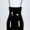 Rochie mini corset din vinil Coratina, negru Rochie mini corset din vinil Coratina, negru