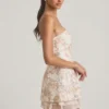Rochie mini corset fără bretele cu ornamente Eliselle, culoare ivoriu