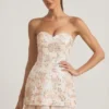 Rochie mini corset fără bretele cu ornamente Eliselle, culoare ivoriu