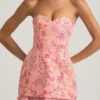 Rochie mini corset fără bretele cu ornamente Eliselle, roz Rochie mini corset fără bretele cu ornamente Eliselle, roz