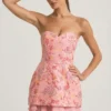 Rochie mini corset fără bretele cu ornamente Eliselle, roz Rochie mini corset fără bretele cu ornamente Eliselle, roz