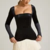 Rochie mini corset plisată în straturi Darline, negru Rochie mini corset plisată în straturi Darline, negru