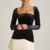 Rochie mini corset plisată în straturi Darline, negru Rochie mini corset plisată în straturi Darline, negru