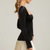 Rochie mini corset plisată în straturi Darline, negru Rochie mini corset plisată în straturi Darline, negru