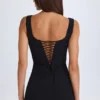 Rochie mini corset structurată drapată Brittany, negru Rochie mini corset structurată drapată Brittany, negru