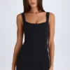 Rochie mini corset structurată drapată Brittany, negru Rochie mini corset structurată drapată Brittany, negru