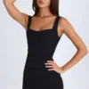 Rochie mini corset structurată drapată Brittany, negru Rochie mini corset structurată drapată Brittany, negru